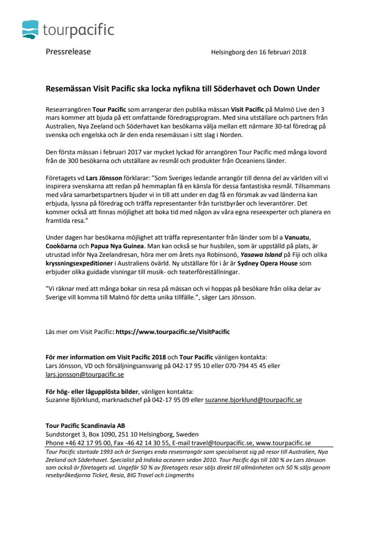 ​Resemässan Visit Pacific ska locka nyfikna till Söderhavet och Down Under