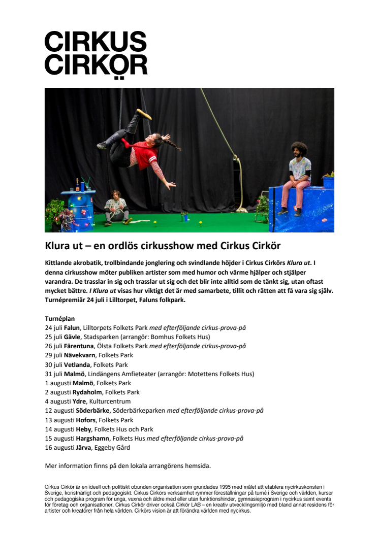 Klura ut – en ordlös cirkusshow med Cirkus Cirkör