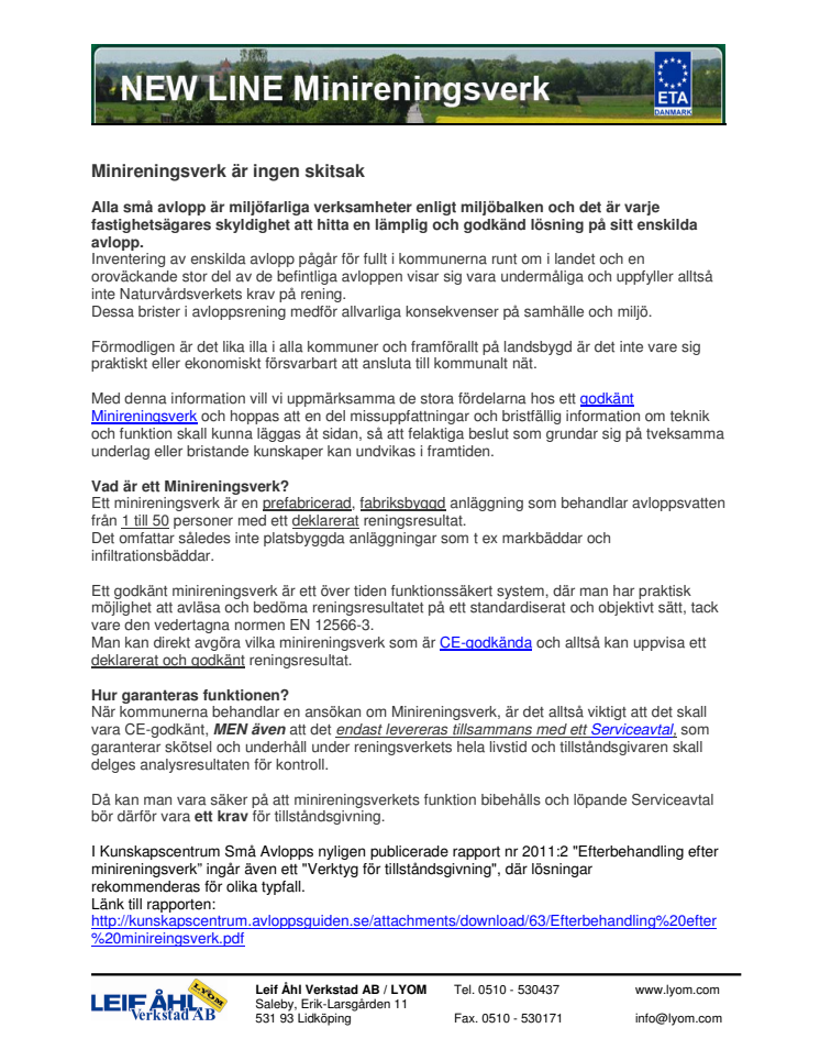 Minireningsverk är ingen skitsak