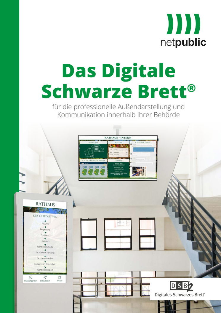 Flyer über das Digitale Schwarze Brett in Unternehmen und Behörden