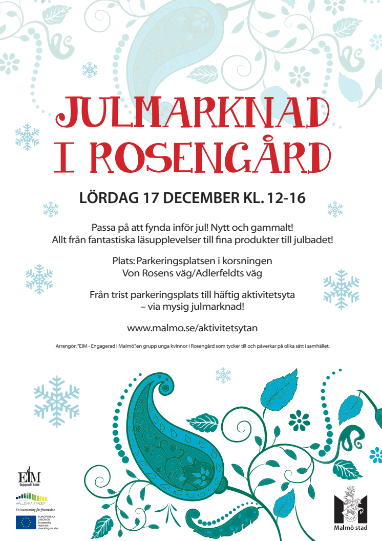 Parkeringsplats förvandlas till mysig julmarknad i Rosengård den 17 december