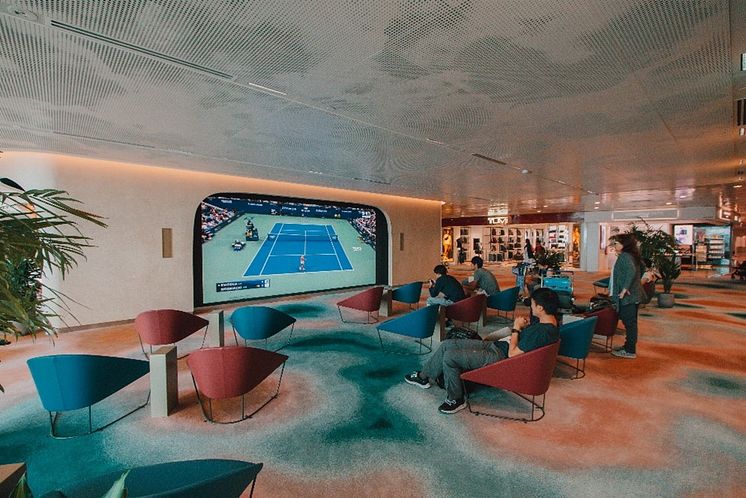Enjoy the first TV lounge on an LED wall in Changi