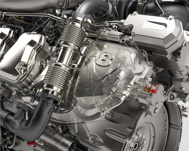 Neue Scania V8-Motorengeneration mit Kraftstoffpumpe mit aktiver Einspritzung