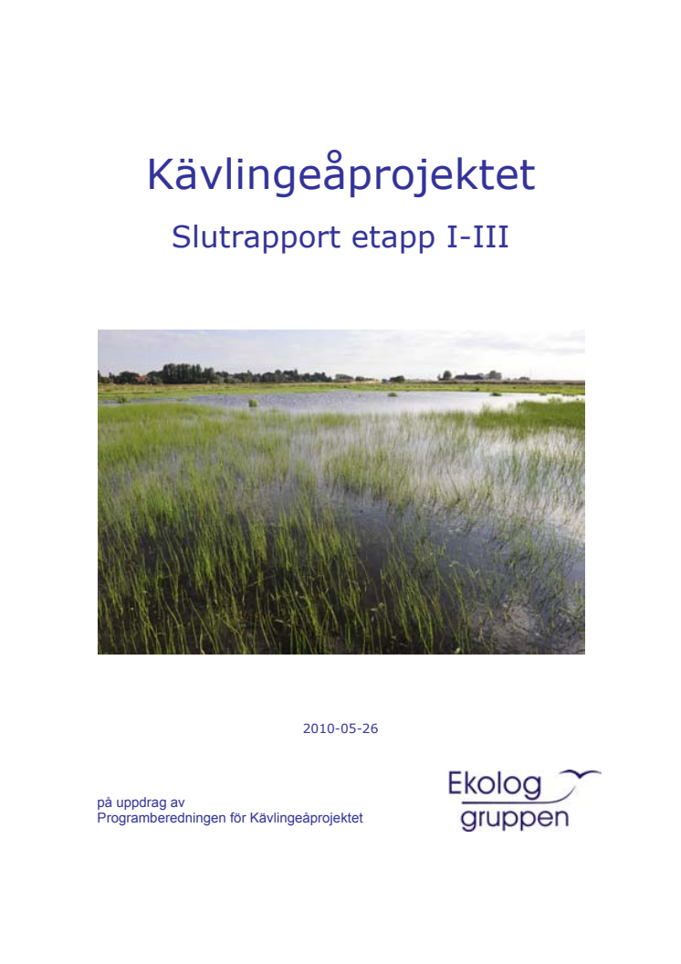 Kävlingeåprojektet - slutrapport