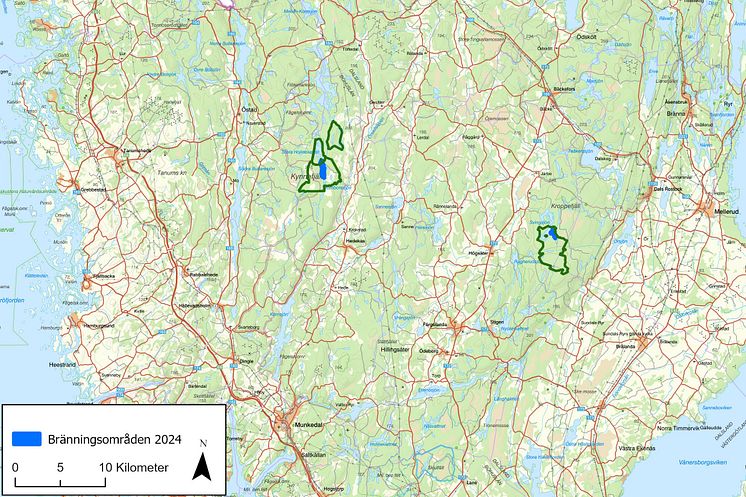 Översiktkarta naturreservaten i Kynnefjäll och Kroppefjäll