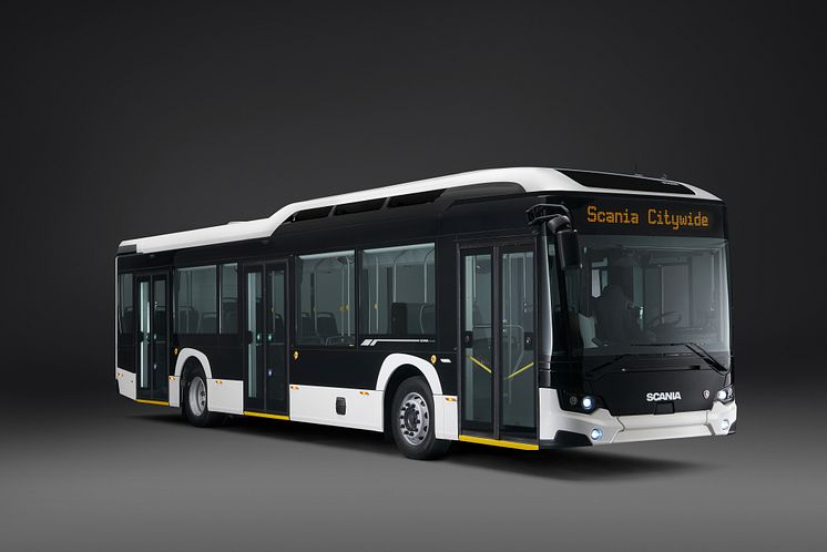 Batterieelektrischer Scania Citywide der neuen Scania Baureihe für den Stadt- und Vorortverkehr