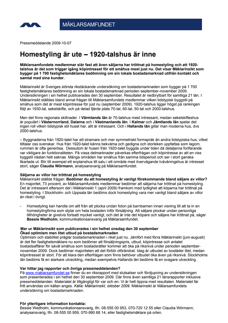 Homestyling är ute – 1920-talshus är inne