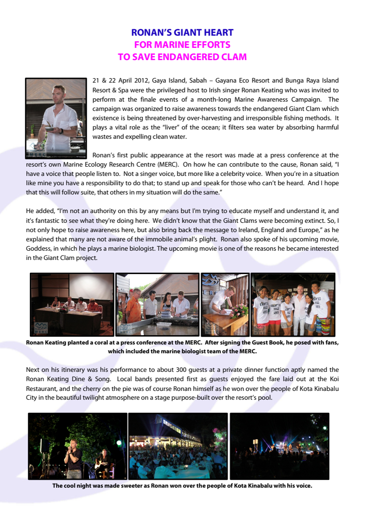 Marine Awareness Month - Ronan's Giant Heart (22 April 2012)