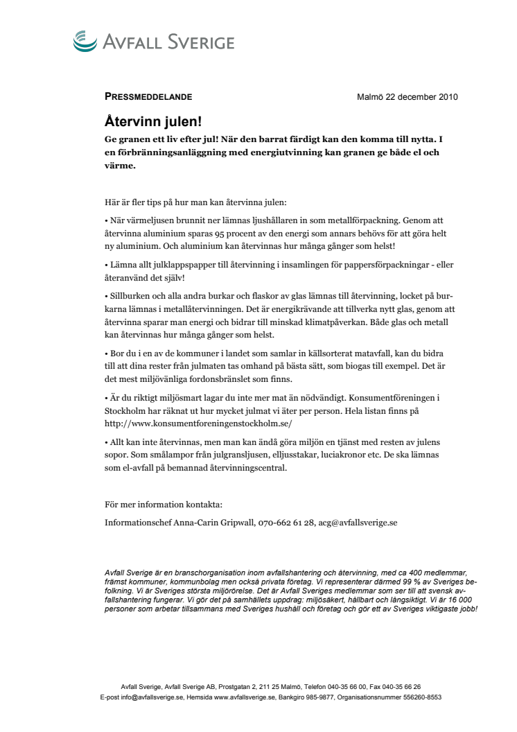Återvinn julen!