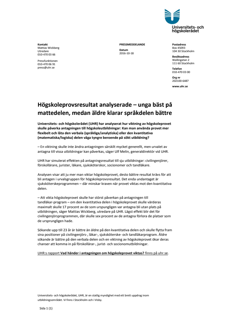 Högskoleprovsresultat analyserade – unga bäst på mattedelen, medan äldre klarar språkdelen bättre