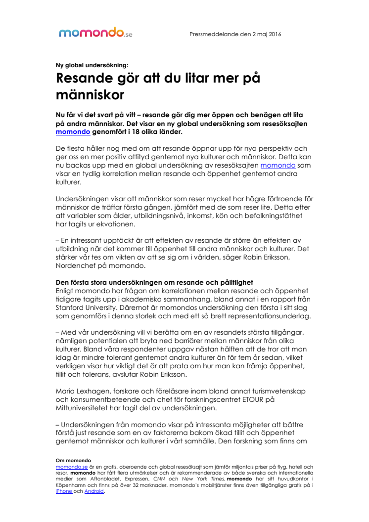 Resande gör att du litar mer på människor