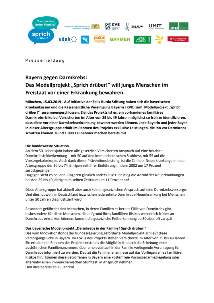 Bayern gegen Darmkrebs: Das Modellprojekt „Sprich drüber!“ will junge Menschen im Freistaat vor einer Erkrankung bewahren. 