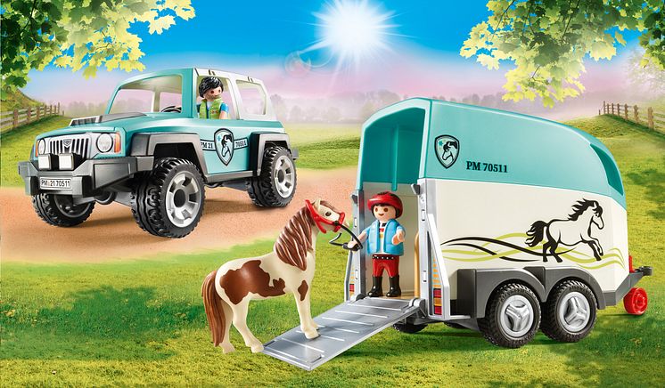 PKW mit Ponyanhänger (70511) von PLAYMOBIL