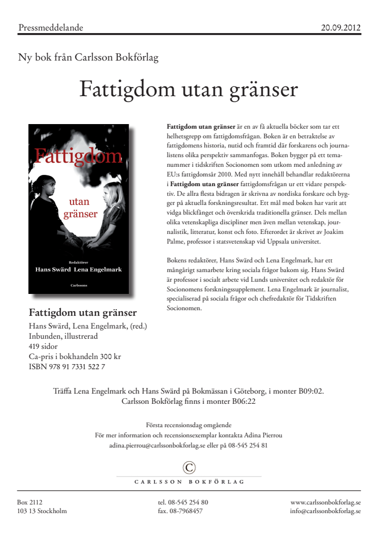 Ny bok: Fattigdom utan gränser