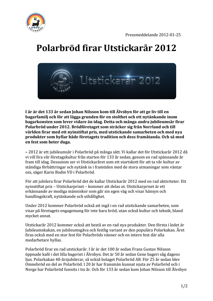 Polarbröd firar Utstickarår 2012