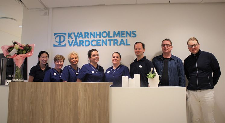 Medarbetare på Kvarnholmens vårdcentral i Nacka utanför Stockholm.