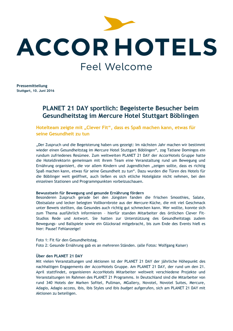 ​PLANET 21 DAY sportlich: Begeisterte Besucher beim Gesundheitstag im Mercure Hotel Stuttgart Böblingen