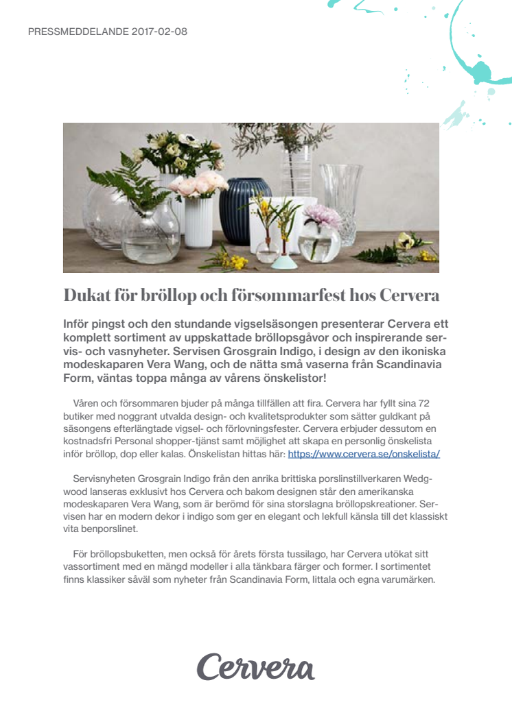 Dukat för bröllop och försommarfest hos Cervera 