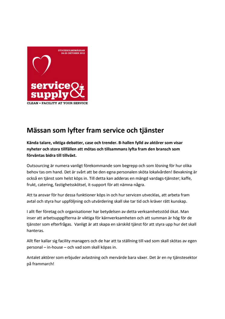 Ny mässa som lyfter fram service och tjänster