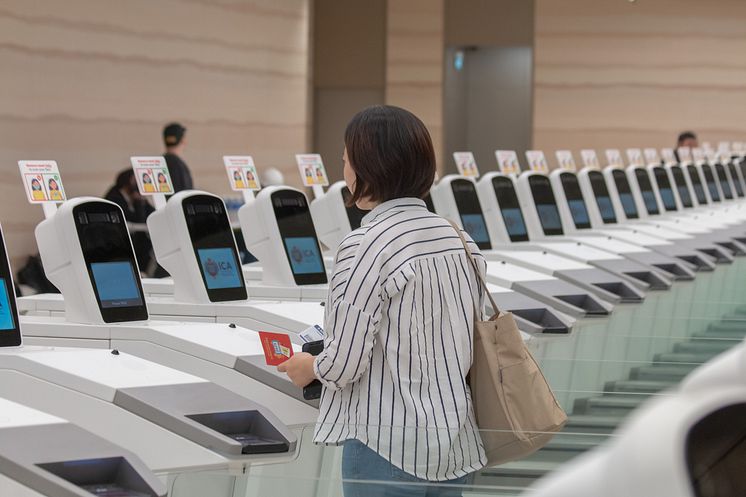 Passenger clearing immigration at upgraded Changi Airport Terminal 2