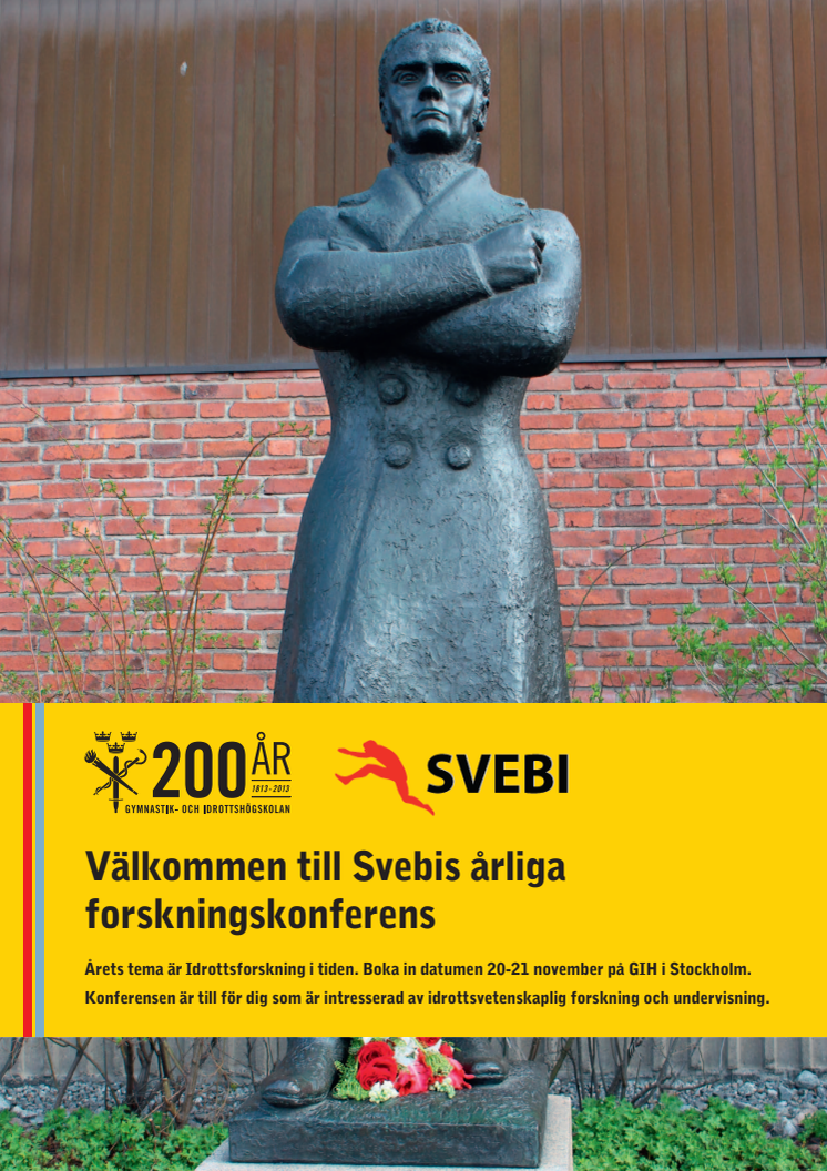Svebi-konferensen 2013 på GIH - tidig registrering stänger den 30 september