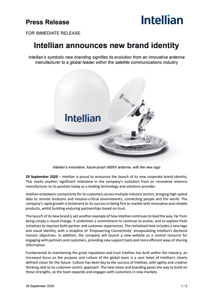 Intellian announces new brand identity