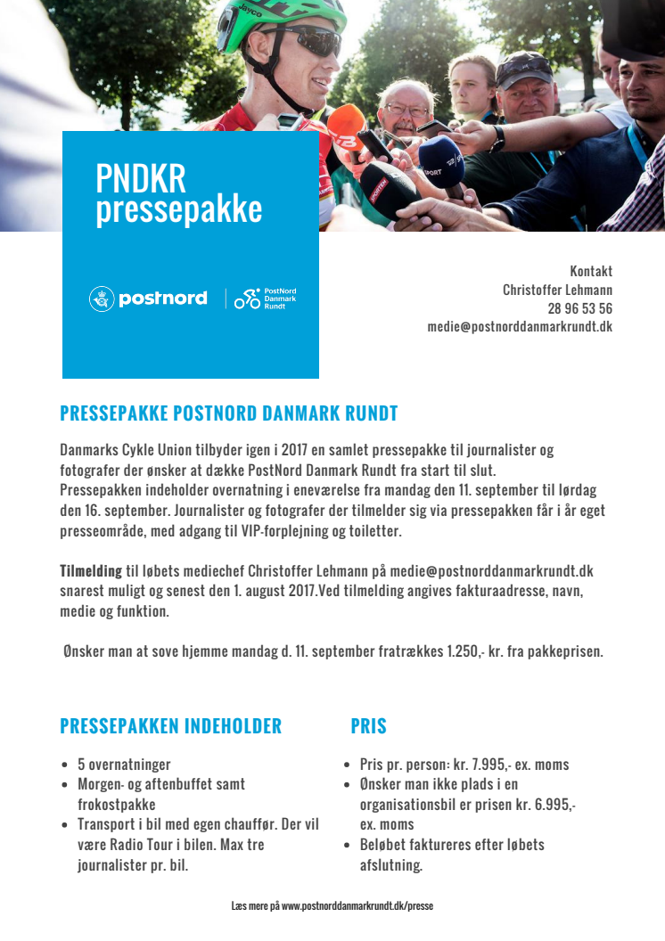 Presseinvitation PostNord Danmark Rundt 2017 