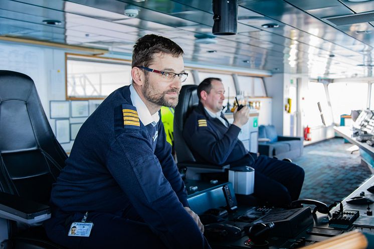 Scandlines captain Stefan Wehland and chief mate Thomas Bischoff