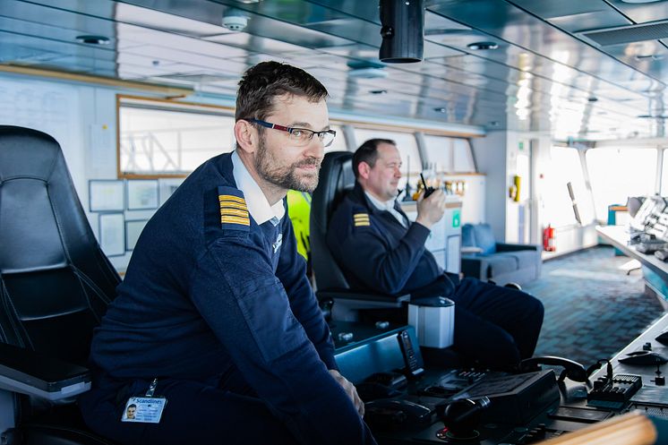 Scandlines captain Stefan Wehland and chief mate Thomas Bischoff