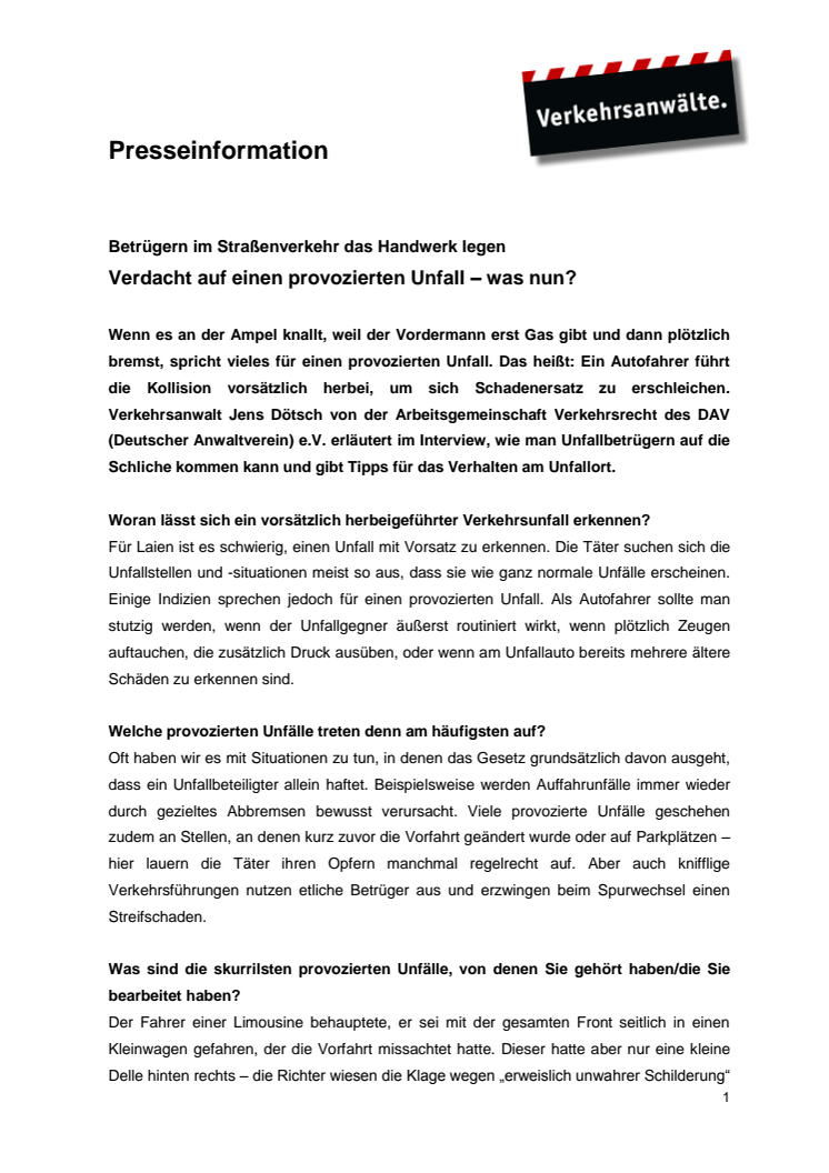 Betrügern im Straßenverkehr das Handwerk legen: Verdacht auf einen provozierten Unfall – was nun?