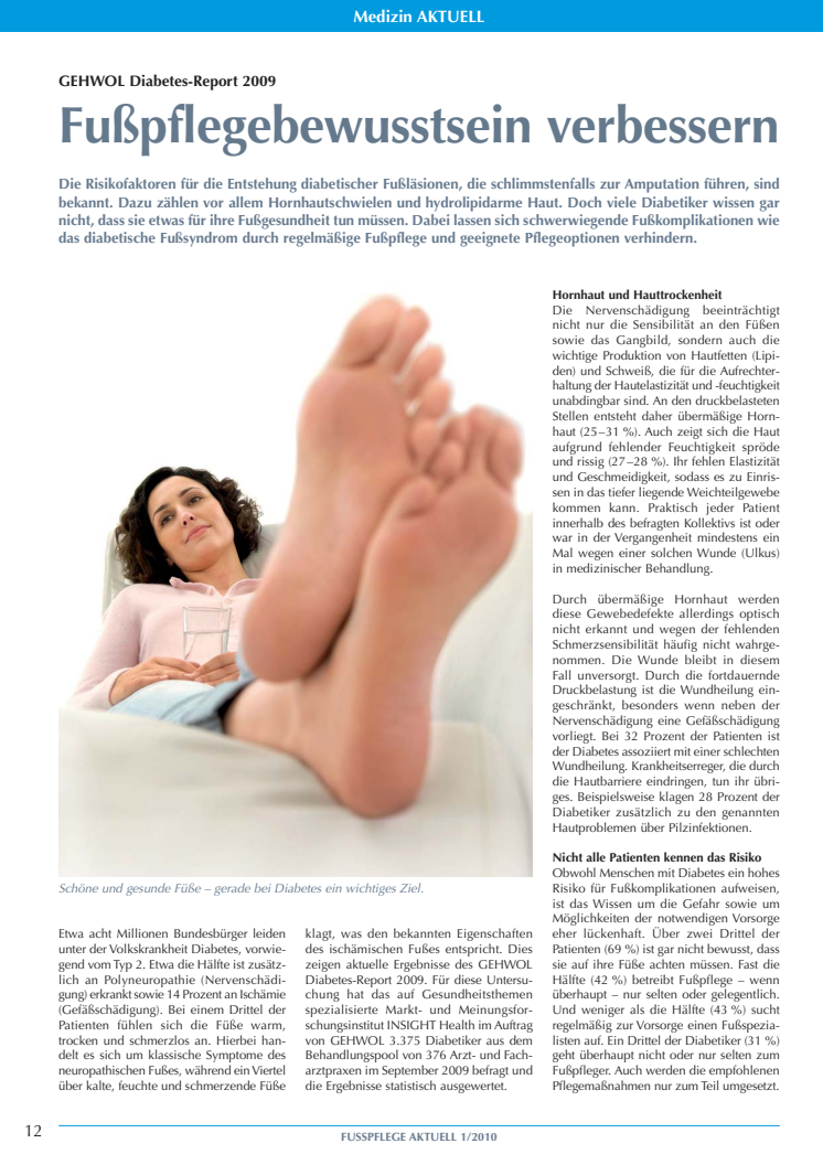 GEHWOL Diabetes-Report: Fußpflegebewusstsein verbessern