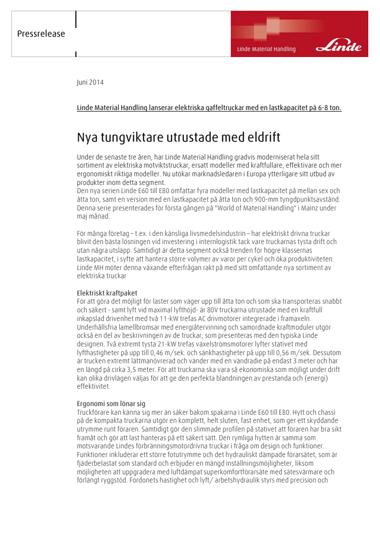 Nya tungviktare utrustade med eldrift