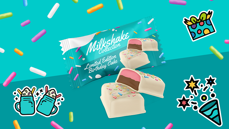 Pressmeddelande Banner Milkshake Collection Limited Edition Birthday Cake NEWS Q1 2023