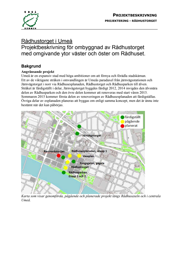 Projektbeskrivning Rådhustorget