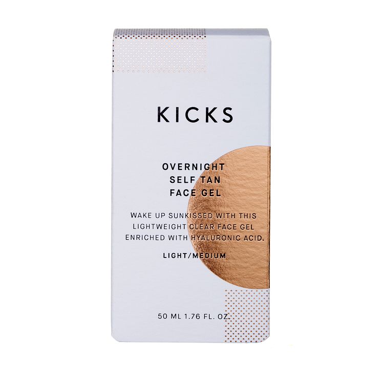 KICKS Overnight Self Tan Face Gel LightMedium closed