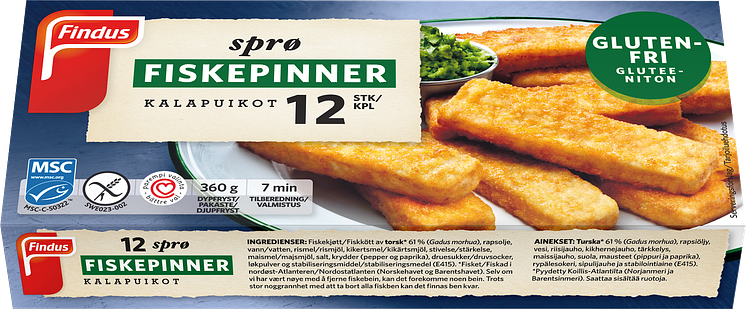 Findus sprø fiskepinner (glutenfri)