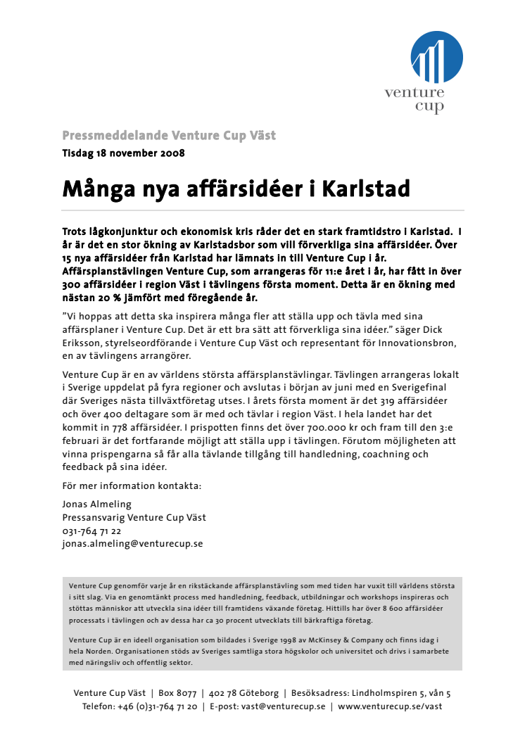 Många nya affärsidéer i Karlstad