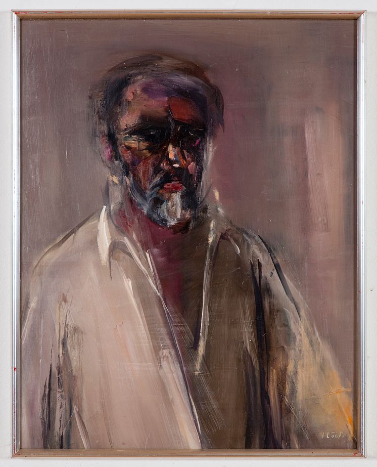 Ingemar Lööf, självporträtt, olja på pannå (61 × 48 cm)
