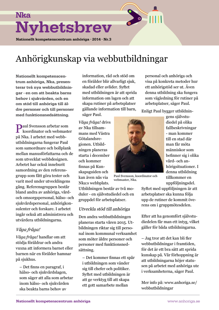 Nka:s nyhetsbrev nr 3 2014