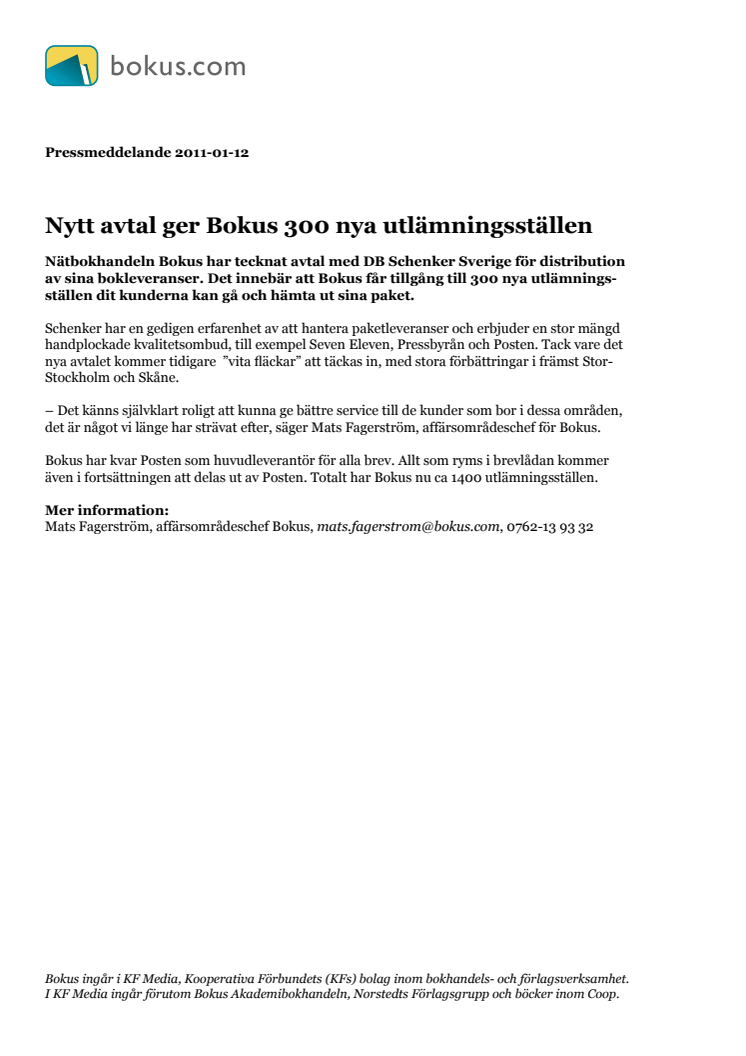 Nytt avtal ger Bokus 300 nya utlämningsställen