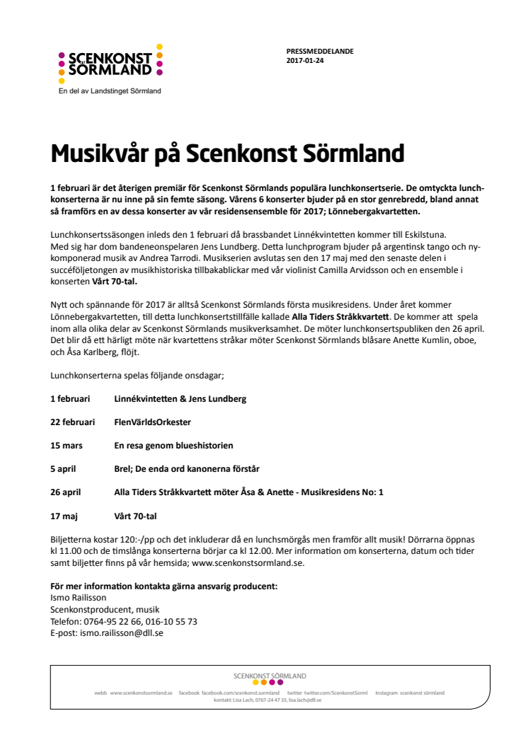 Musikvår på Scenkonst Sörmland