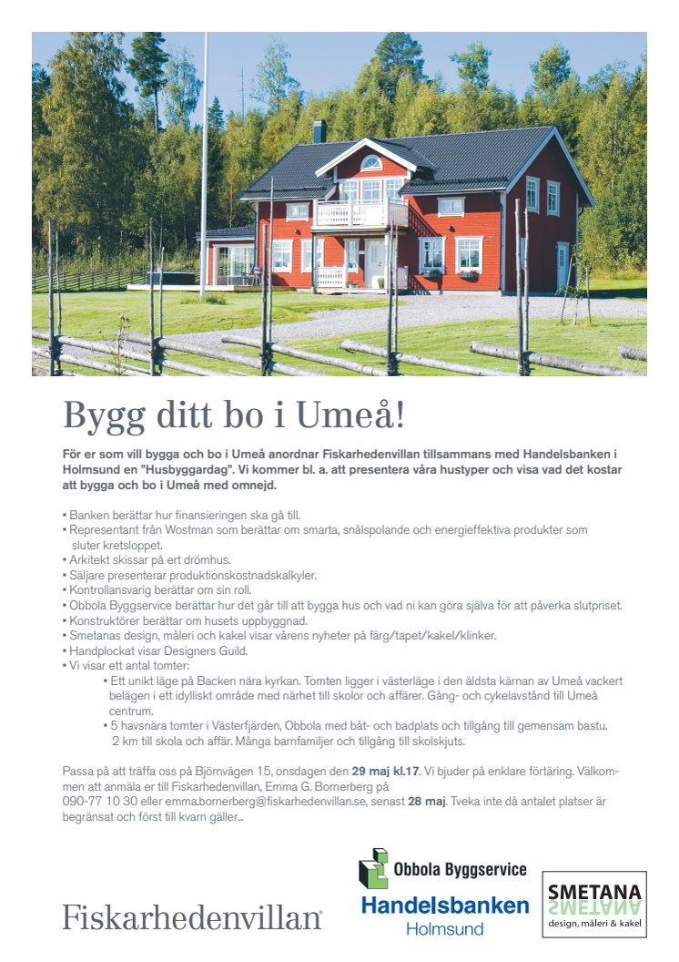 Husbyggarkväll i Umeå 29/5