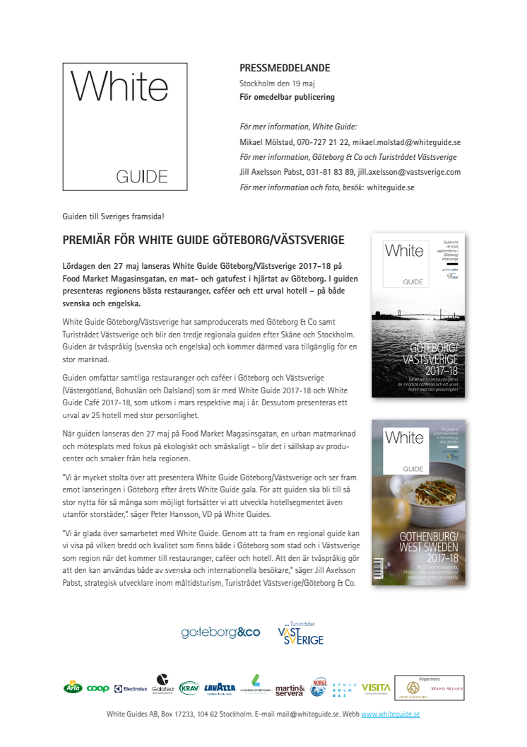 Premiär för White Guide Göteborg/Västsverige