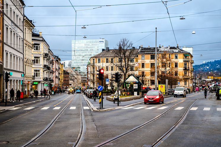 Foto: Sporveien i mål på Majorstuen