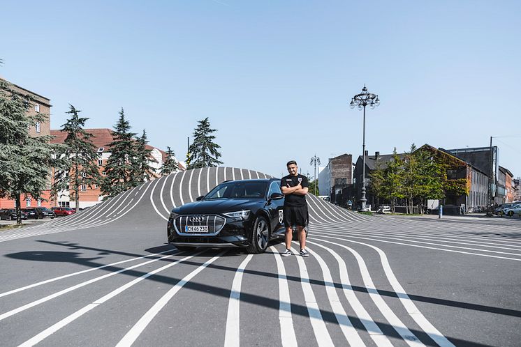 Audi e-tron og Fatih Üstün fra Future FC i København