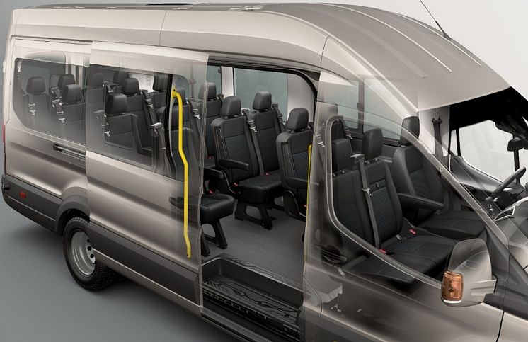A Ford bemutatkozik a Busz Expón. A Ford 18 személyes Transit Minibus alacsonyabb fogyasztást, magasabb szintű kényelmet és biztonságot ígér