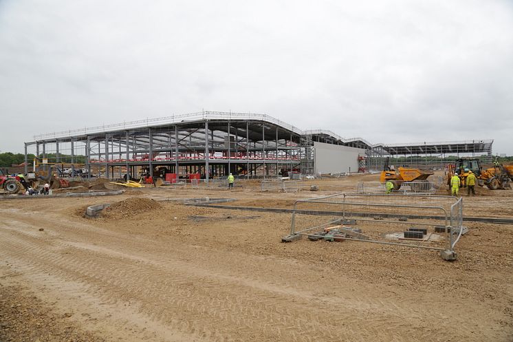 Landmark reached at Hitachi Rail Europe’s Newton Aycliffe factory as steel frame is erected
