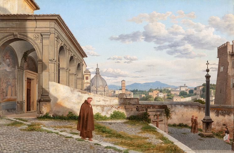 C. W. Eckersberg- "Den nordøstlige side af Capitol". 1813-1816. Usigneret. Olie på lærred. 32 x 48.