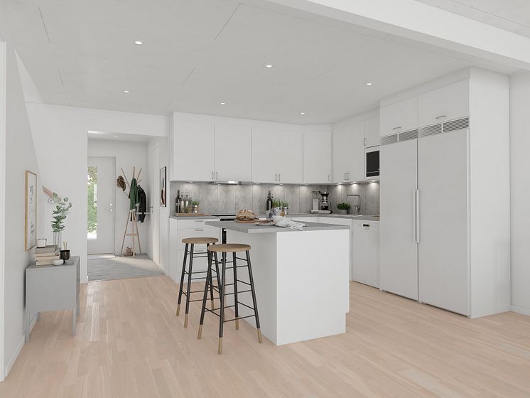 Brf Skogshem - 3D-bild av kök