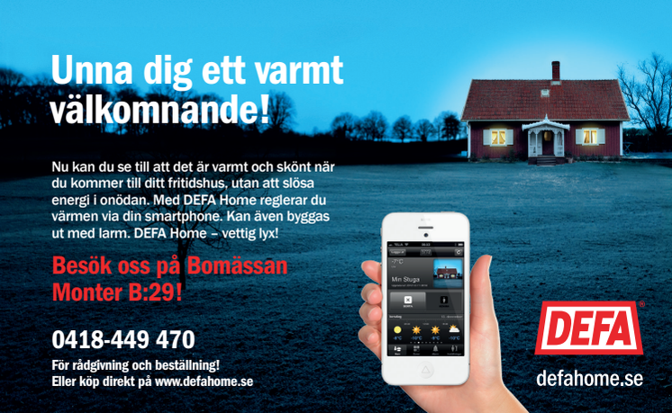 Nyköpings Bomässa  -möt DEFA Home App-styrning för fritidshuset